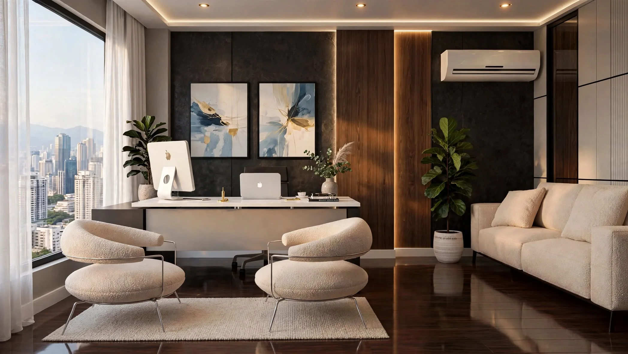 CEO's office interior visualisation for Zeecon